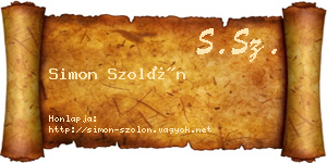 Simon Szolón névjegykártya